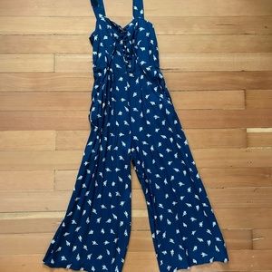 Flynn Skye Women’s Medium Blue w/Floral Print Jumpsuit